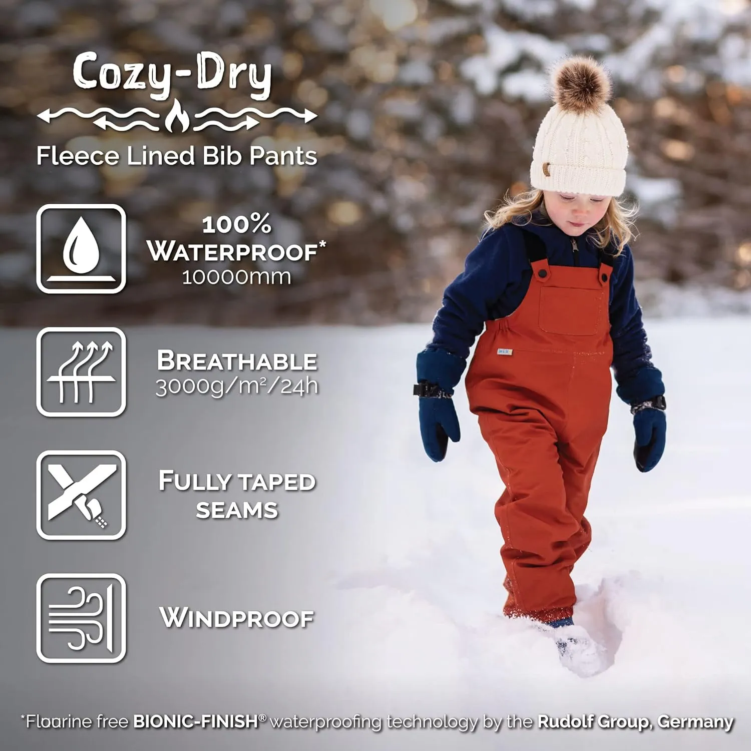 JAN & JUL Waterproof Snow Bib Pants with Fleece-Lining, Overalls for Toddlers and Kids
