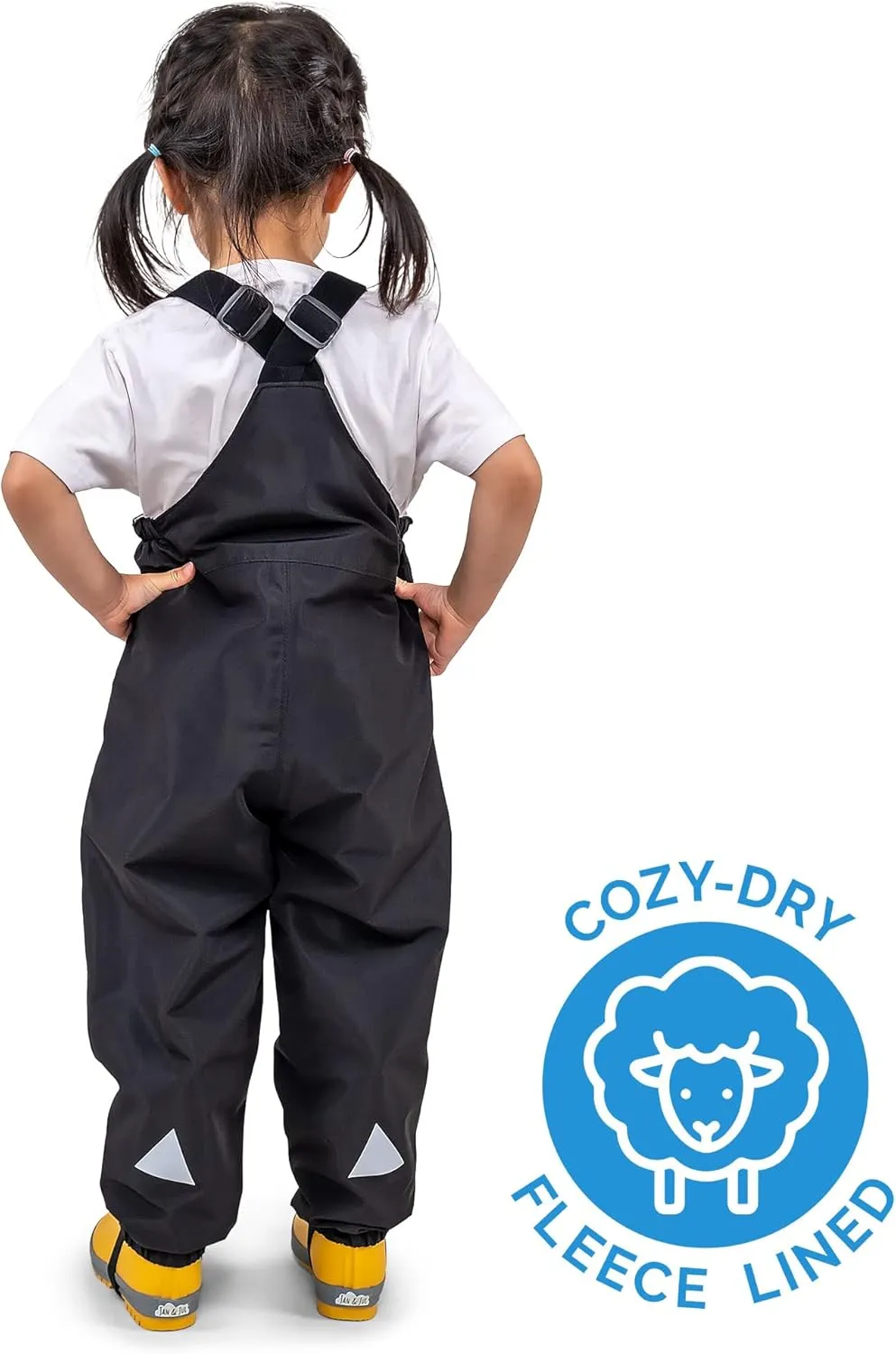 JAN & JUL Waterproof Snow Bib Pants with Fleece-Lining, Overalls for Toddlers and Kids