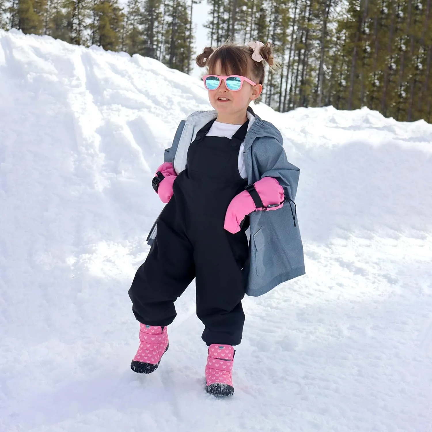 JAN & JUL Waterproof Snow Bib Pants with Fleece-Lining, Overalls for Toddlers and Kids