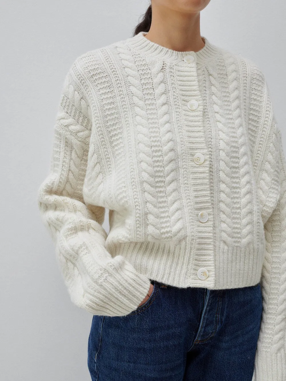 Knitted cardigan About You Rosie, white