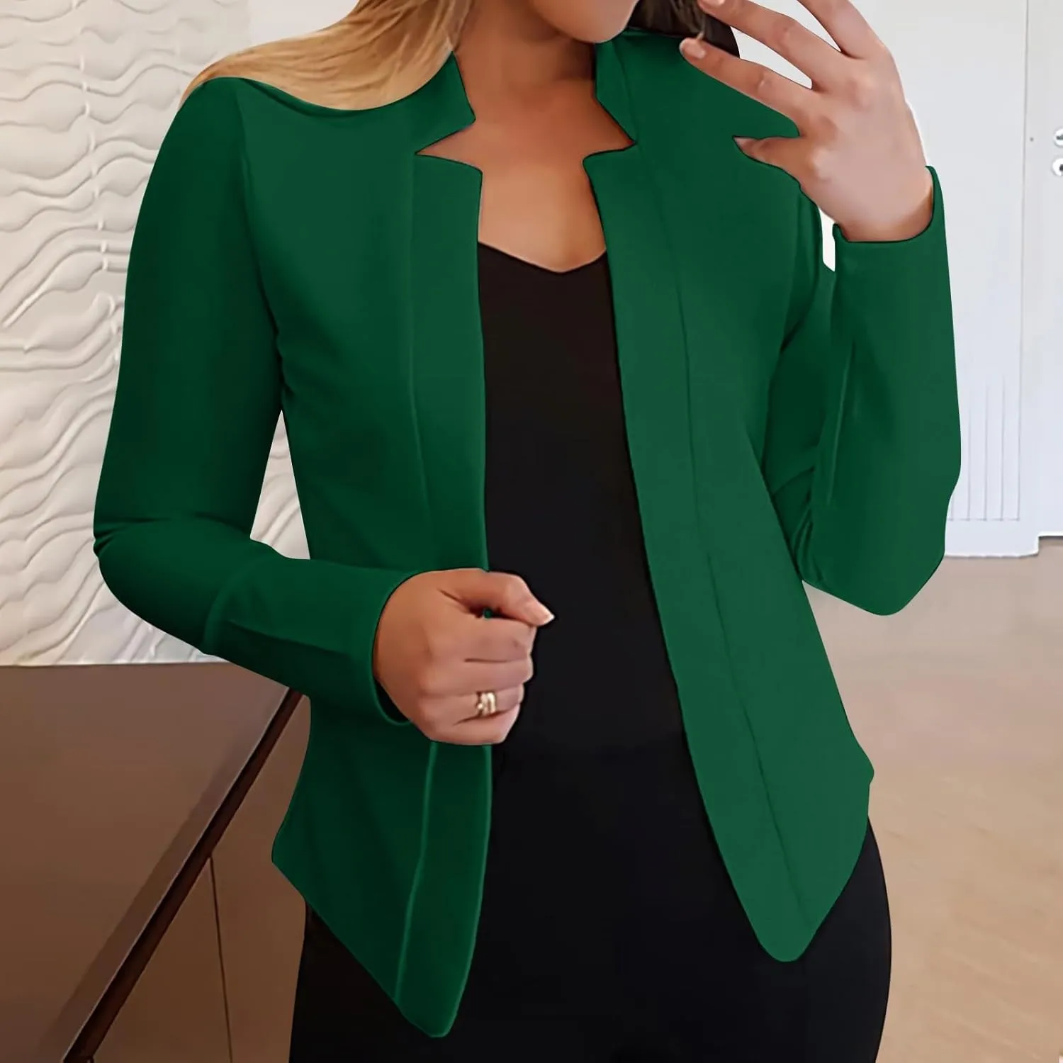 Ladies Blazers To Wear With Jeans Tweed Ladies Cardigan Long Sleeve Prtite Fashion Blazer Soft Oversized Blazer