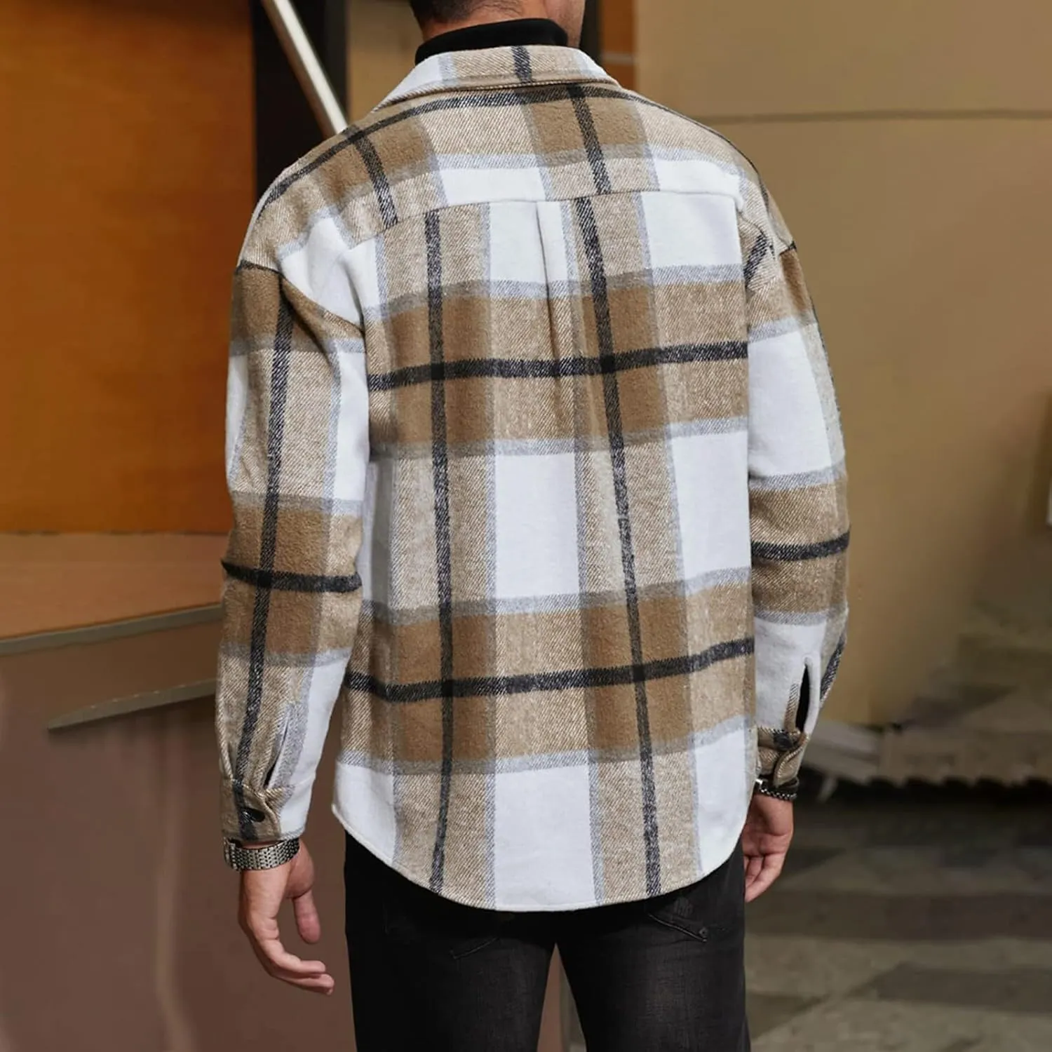 Mens Clothing Coats Jacket Vintage Jacket Coat and Long Coat Long Sleeve Button Coat White Long Sleeve Shirt Men