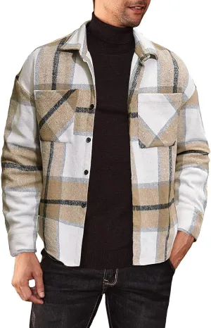 Mens Clothing Coats Jacket Vintage Jacket Coat and Long Coat Long Sleeve Button Coat White Long Sleeve Shirt Men