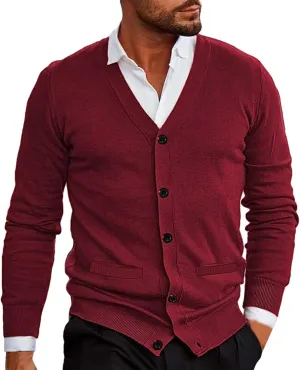Mens Cotton Cardigan Sweater Casual Long Sleeve Shawl Collar Buttons Down Cable Knit Cardigan Sweater Cardigan Sweater