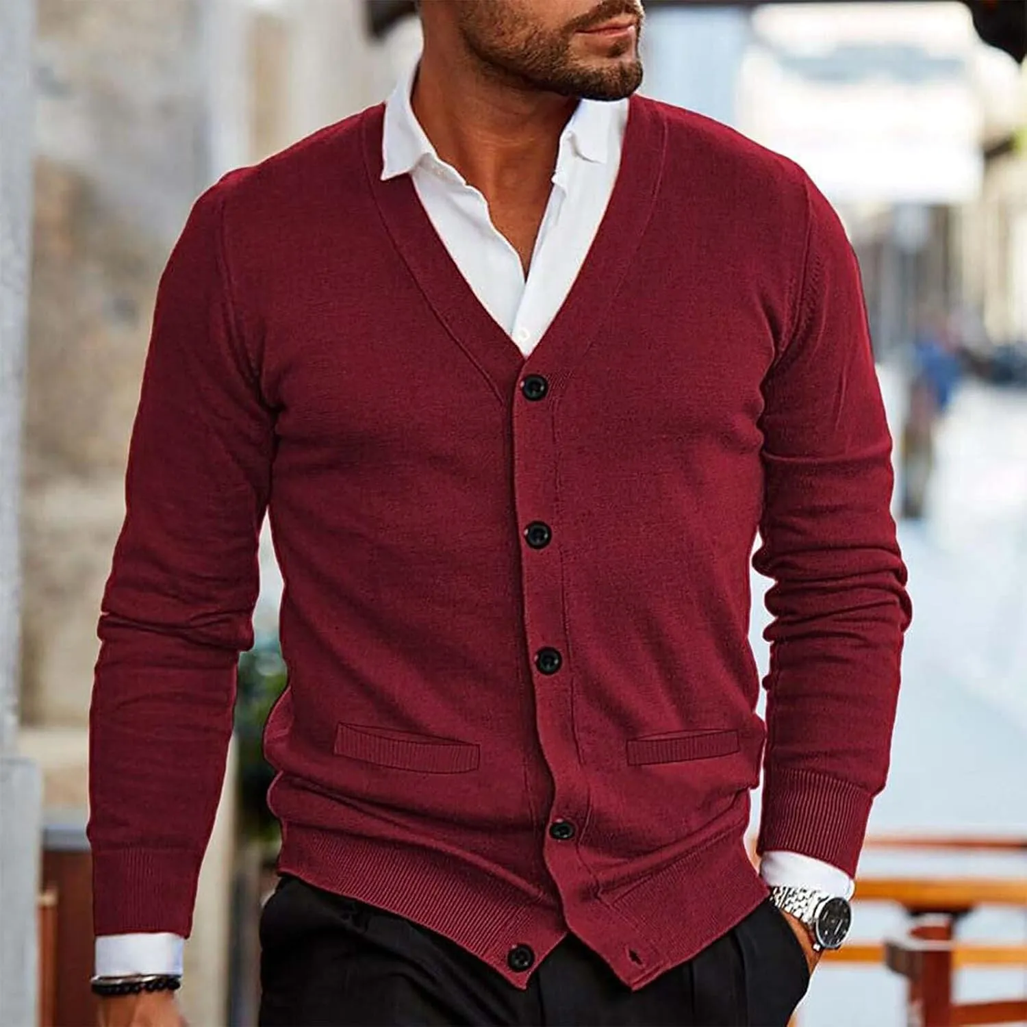 Mens Cotton Cardigan Sweater Casual Long Sleeve Shawl Collar Buttons Down Cable Knit Cardigan Sweater Cardigan Sweater