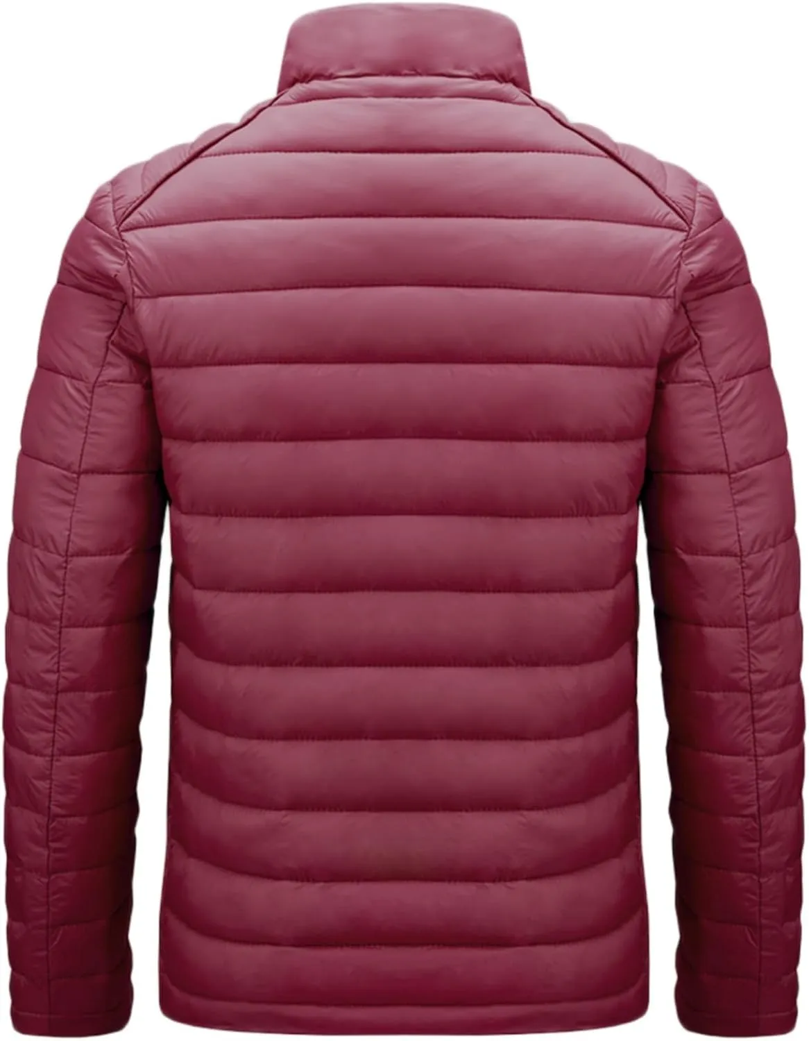 Men's Down Jackets & Coats No Hood Waterproof Full Zip Up Winter Warm Down Jacket Quilted Insulated Puffy Jackets