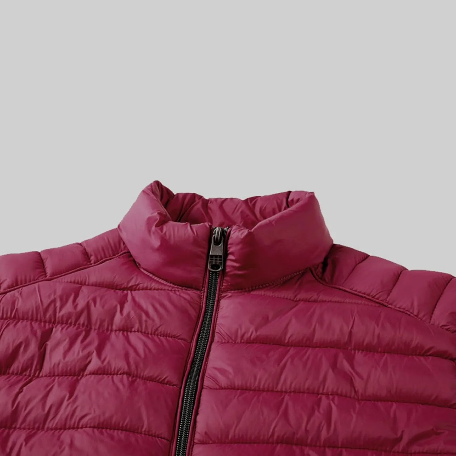 Men's Down Jackets & Coats No Hood Waterproof Full Zip Up Winter Warm Down Jacket Quilted Insulated Puffy Jackets