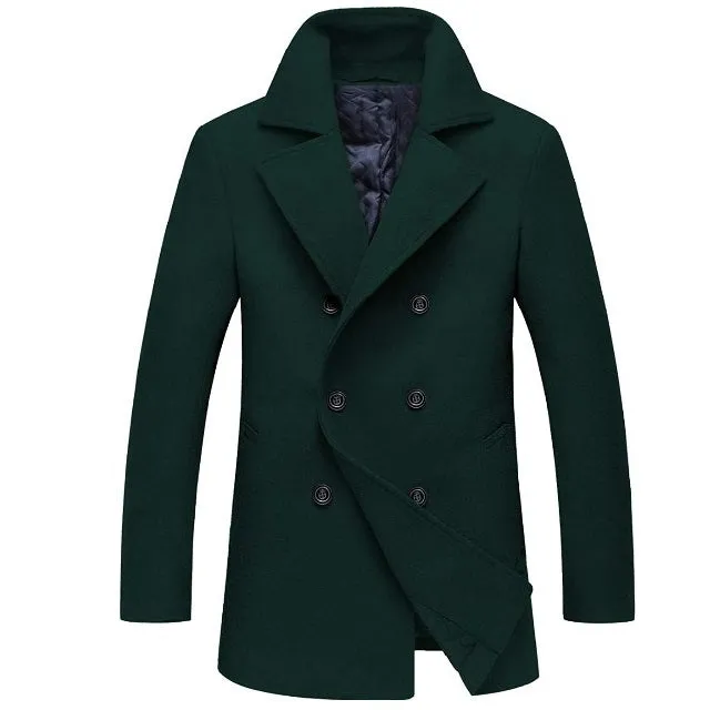 Men's Long Pocket Peacoat