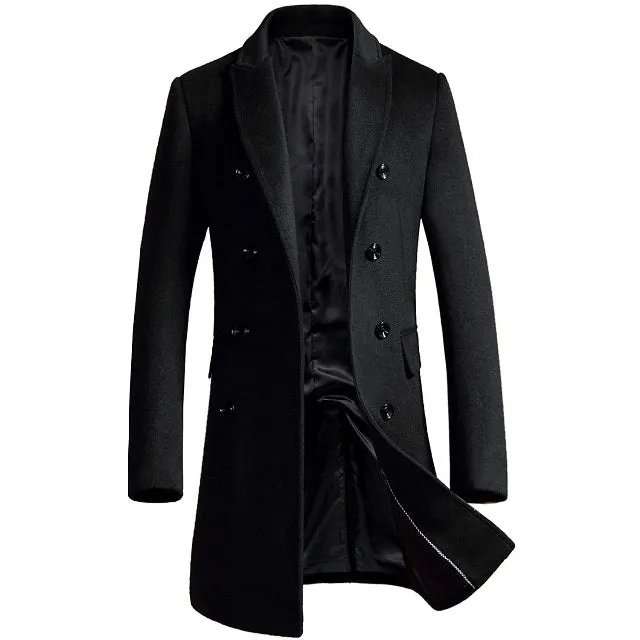 Men's Long Pocket Peacoat