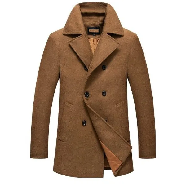 Men's Long Pocket Peacoat
