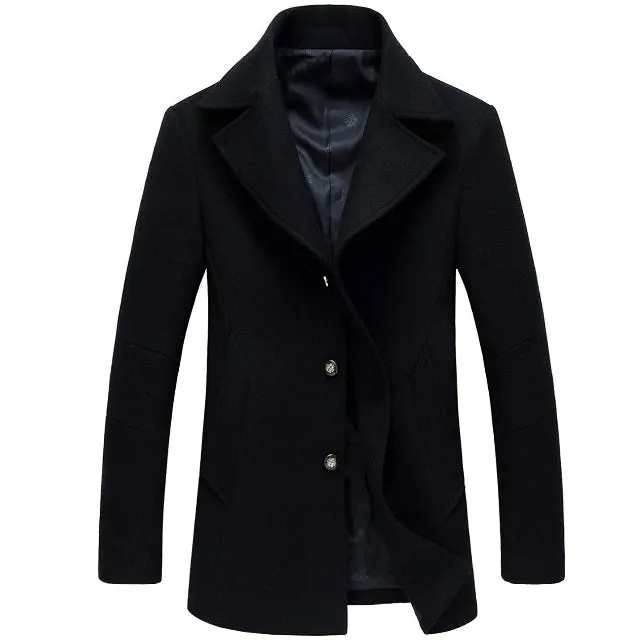 Men's Long Pocket Peacoat