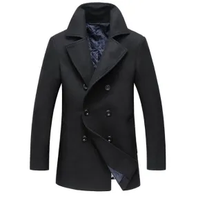 Men's Long Pocket Peacoat