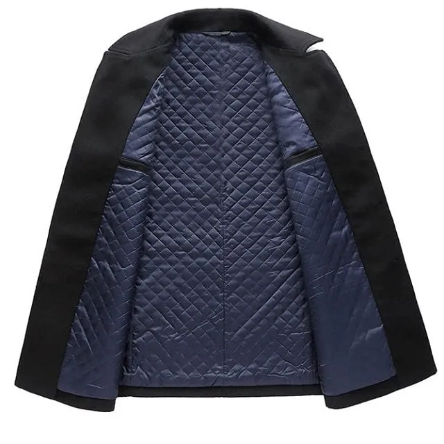 Men's Long Pocket Peacoat