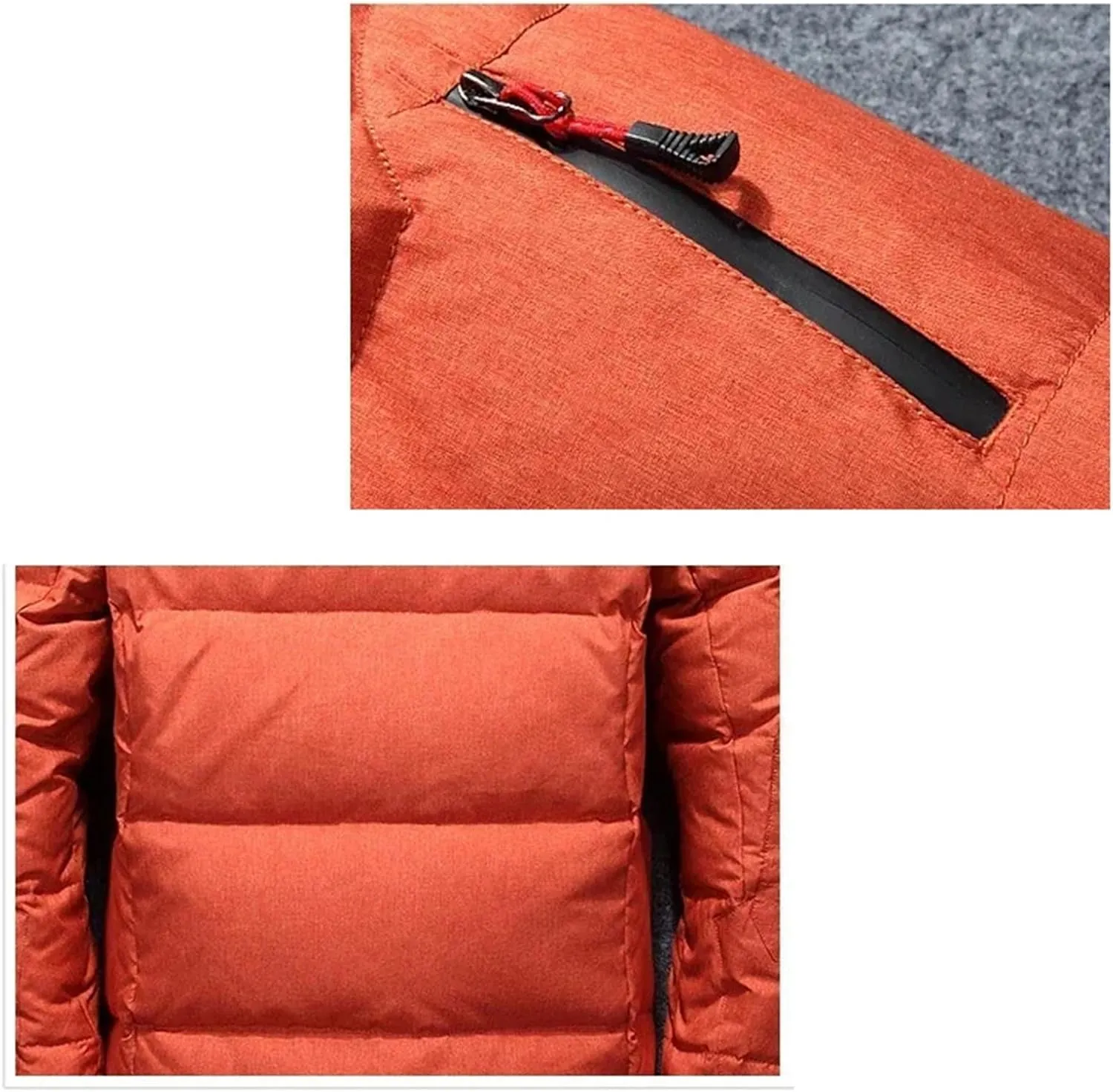 Men's Winter Puffer Jacket Lightweight Packable Thick Warm Parkas Male Hooded Zipper Down Jacket