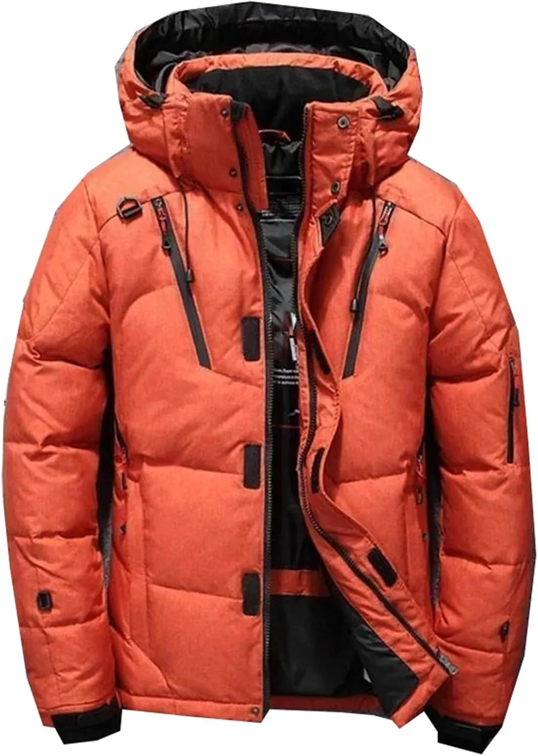 Men's Winter Puffer Jacket Lightweight Packable Thick Warm Parkas Male Hooded Zipper Down Jacket