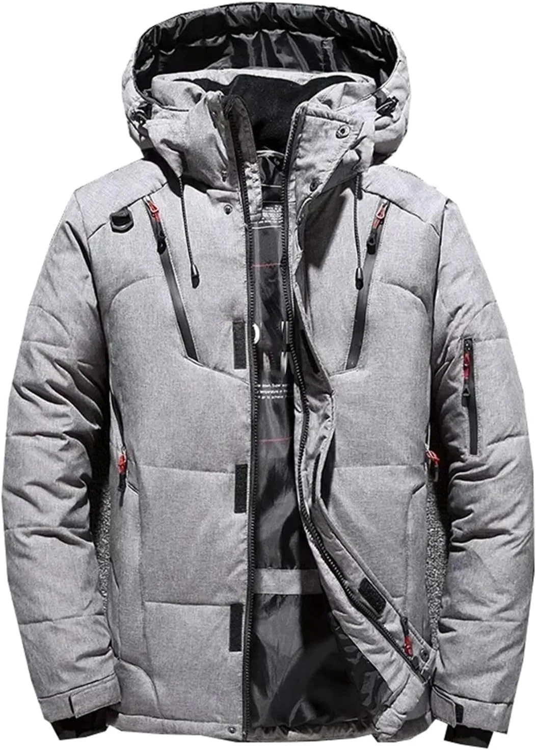 Men's Winter Puffer Jacket Lightweight Packable Thick Warm Parkas Male Hooded Zipper Down Jacket