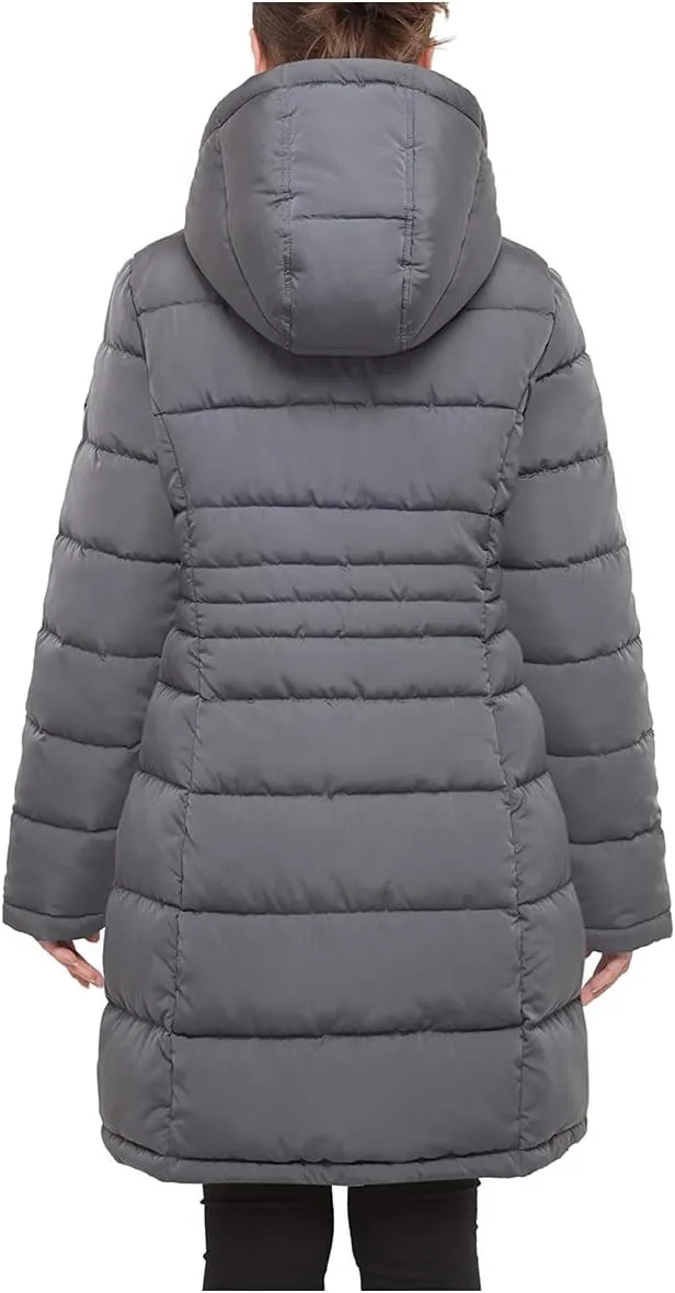Rokka&Rolla Women's Maxi Winter Coat Long Puffer Jacket with Faux Fur Lined Hood