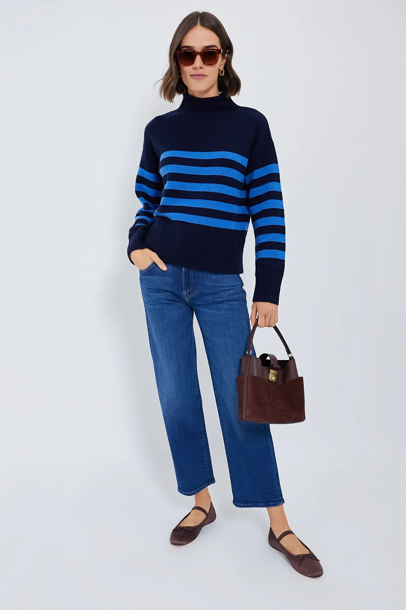 The Navy and Royal Blue Lucca Sweater