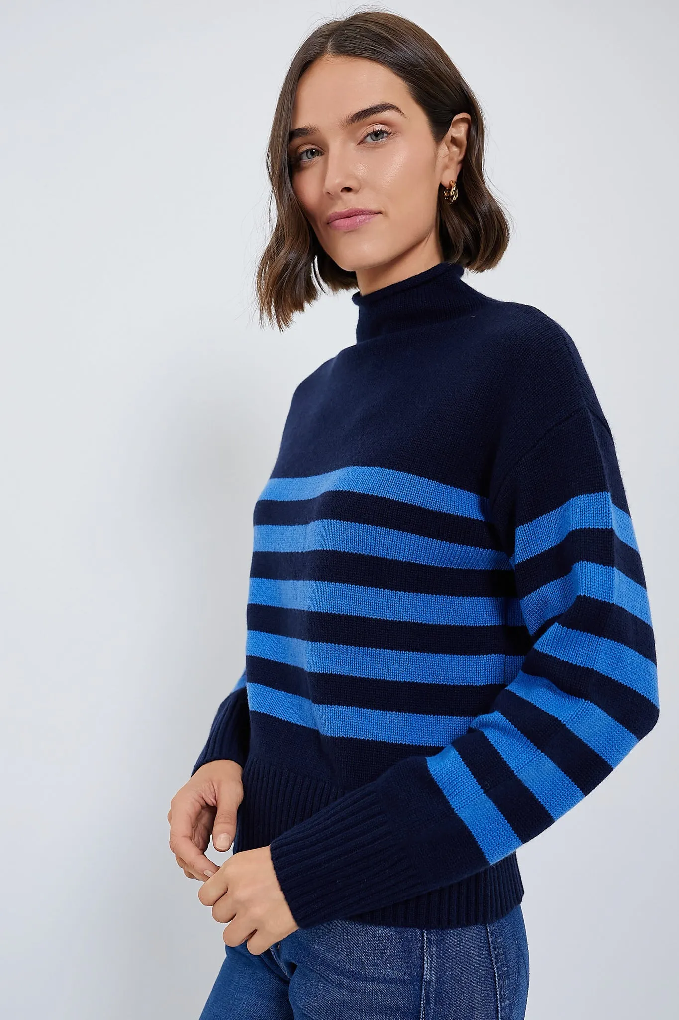 The Navy and Royal Blue Lucca Sweater