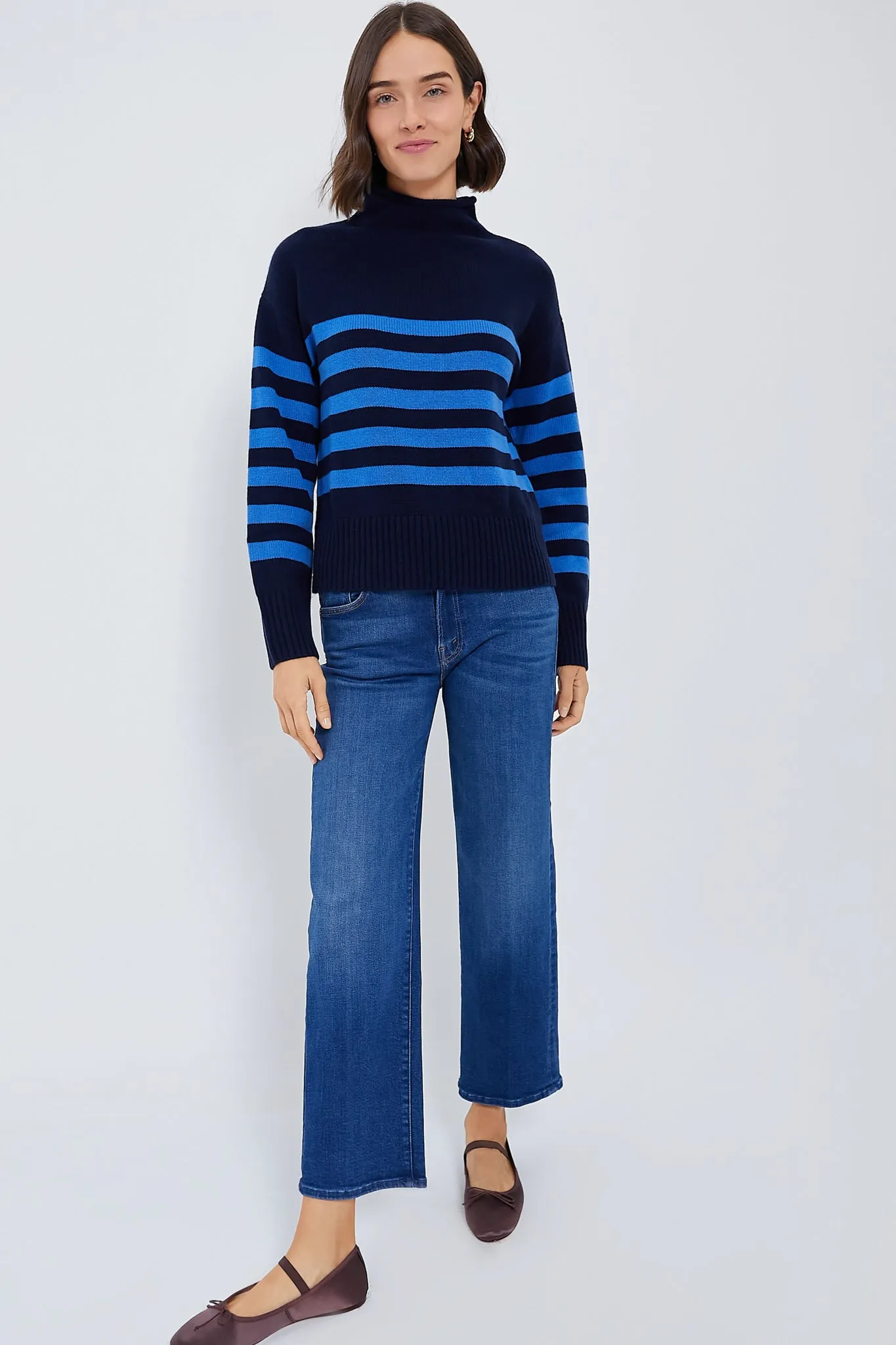 The Navy and Royal Blue Lucca Sweater