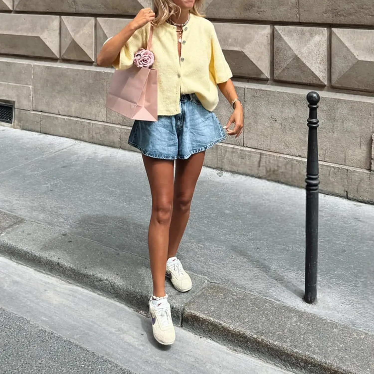 Women Knit Crop Cardigan Y2k Short Sleeve Knitted Shirts Open Front Button Down Sweater Cute Fall Cardigans 2024