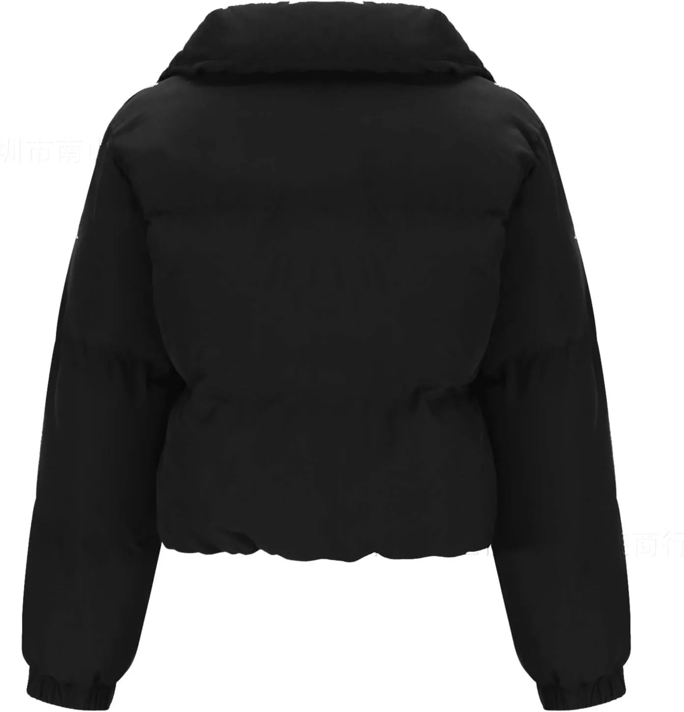 Women's 2024 Winter Long Sleeve Zip Cropped Short Puffer Jacket Parkas Pockets Baggy Down Coats Warm Quilted Jacket