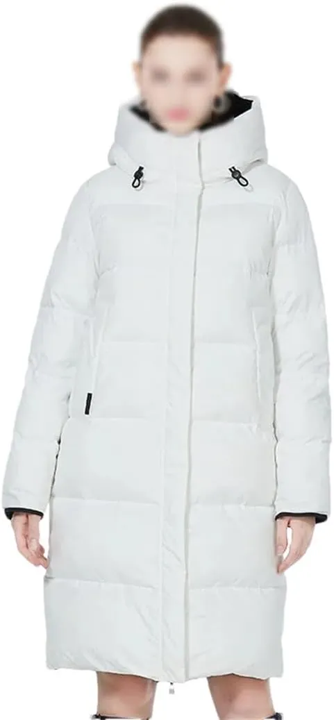Women's Long Winter Down Jackets Slim Hooded Reversible Cotton Puffer Coat Thicken Thermal Windproof Parkas