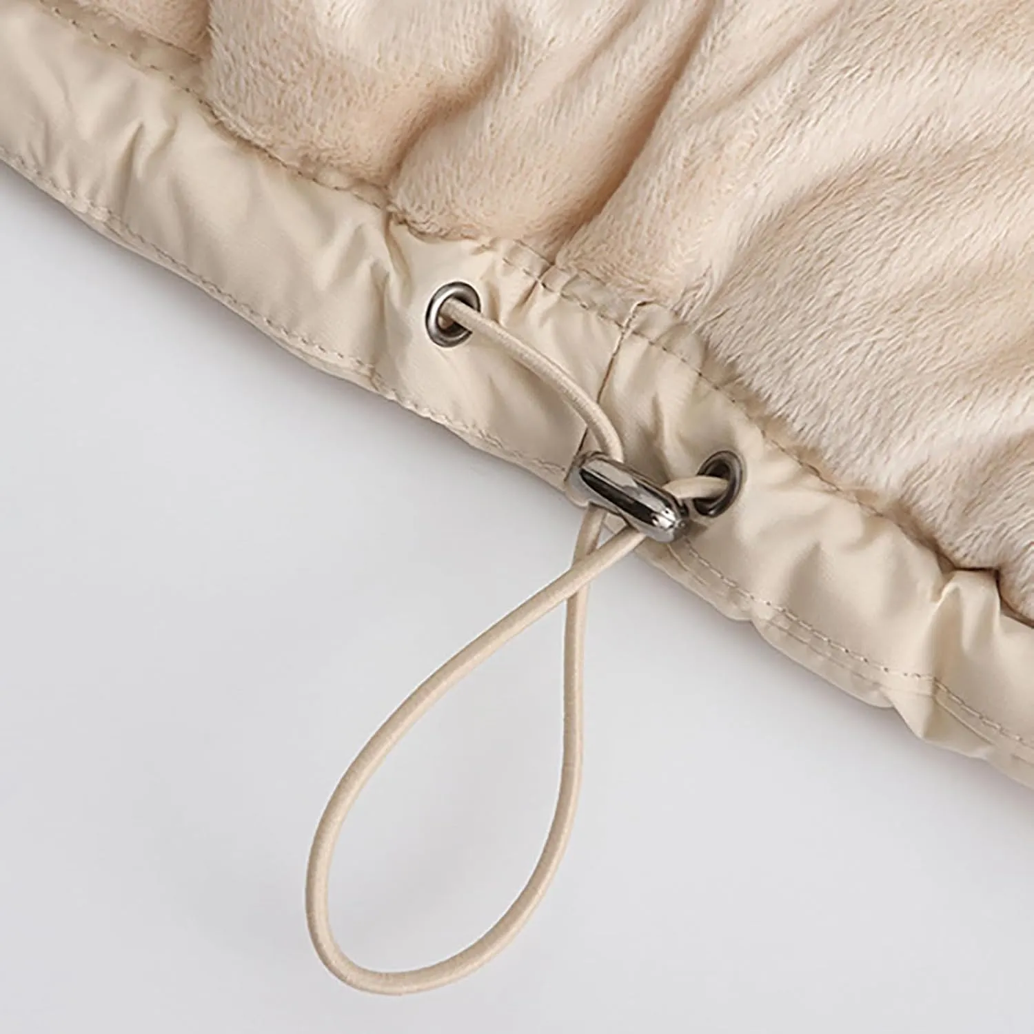 Women's Puffer Jacket Warm Zip Up Crop Down Jacket Thickened Quilted Parkas Faux Fur Removable Hood Outerwear Pockets